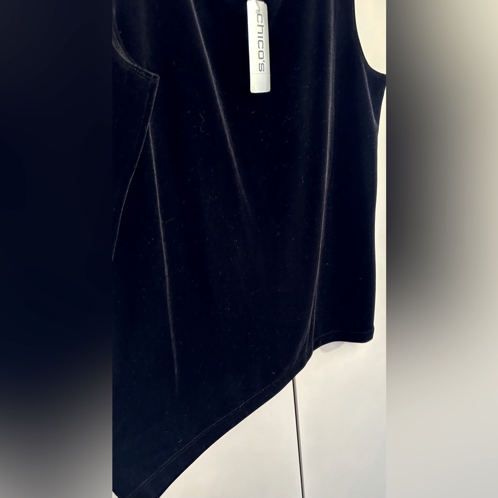 Sleeveless Black Velvet Tank